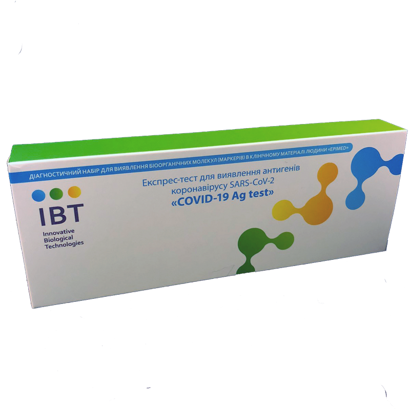 Експрес- тест COVID-19 Ag test для визначення антигенів коронавирусу ,ТОВ"ІБТ",Україна